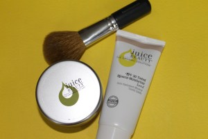 Juice Beauty Tinted Moisturizer. Refining Powder, Bare Minerals Flawless Face Brush by www.somethingtoconsiderblog.com